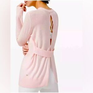 Lululemon Sincerely Yours Pink Cashmere Blend Sweater Size 12.